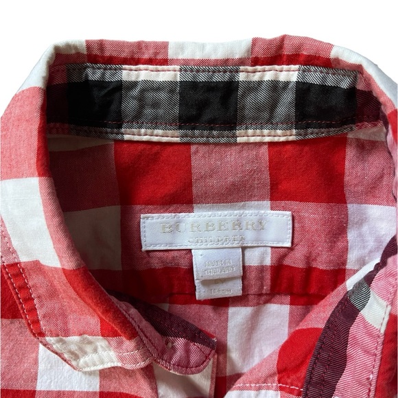 Burberry Red Gingham button down shirt size 6 - Picture 2 of 3